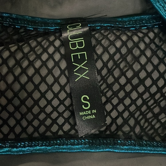 Club Exx Dark Teal Sonic Worship Fishnet Bra Top size S - Picture 5 of 6